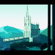 A cartoon version of the Las Lajas Shrine as it appears in the video game Cris Tales.